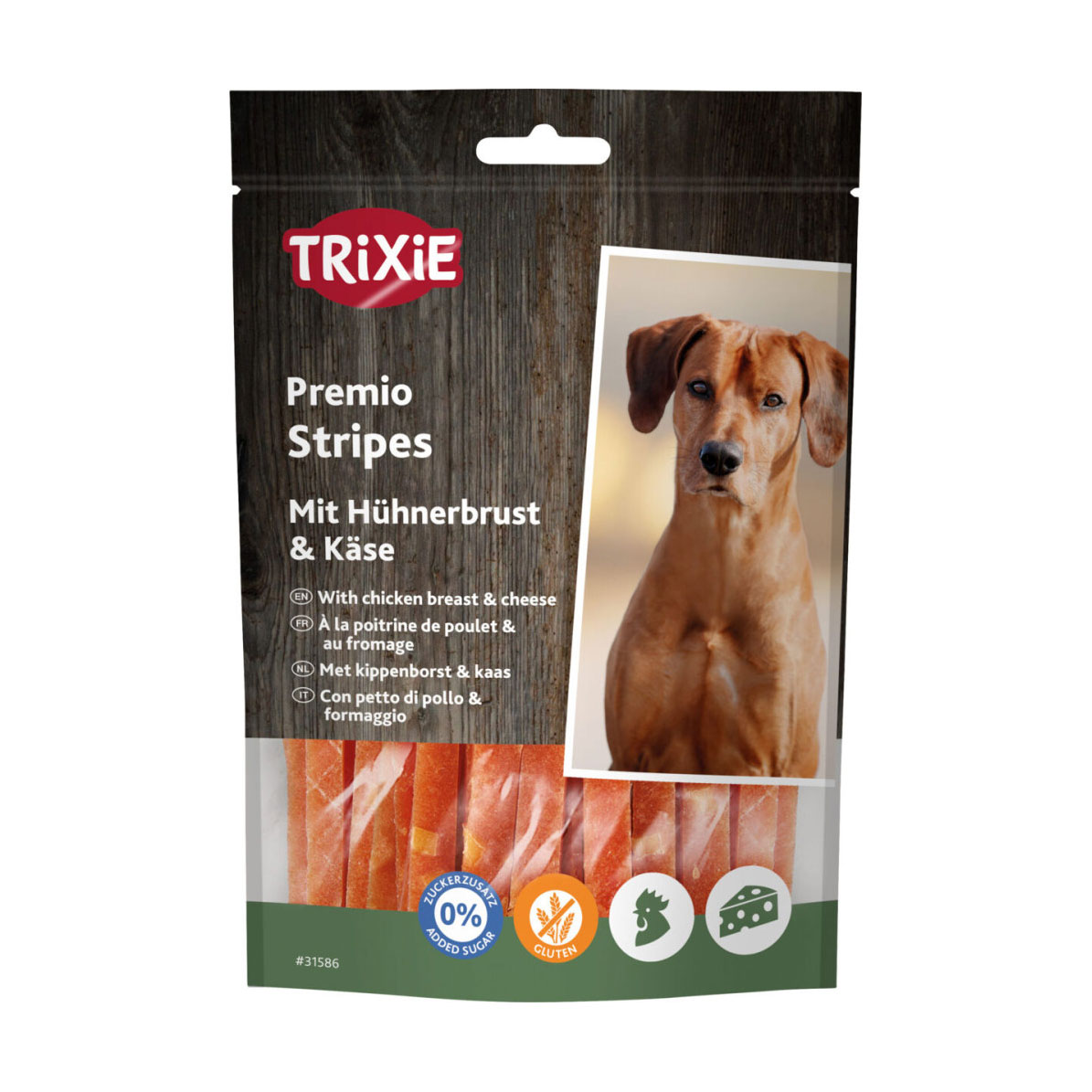 Ласощі для собак Trixie Premio Cheese Chicken Stripes з куркою та сиром, 100 г